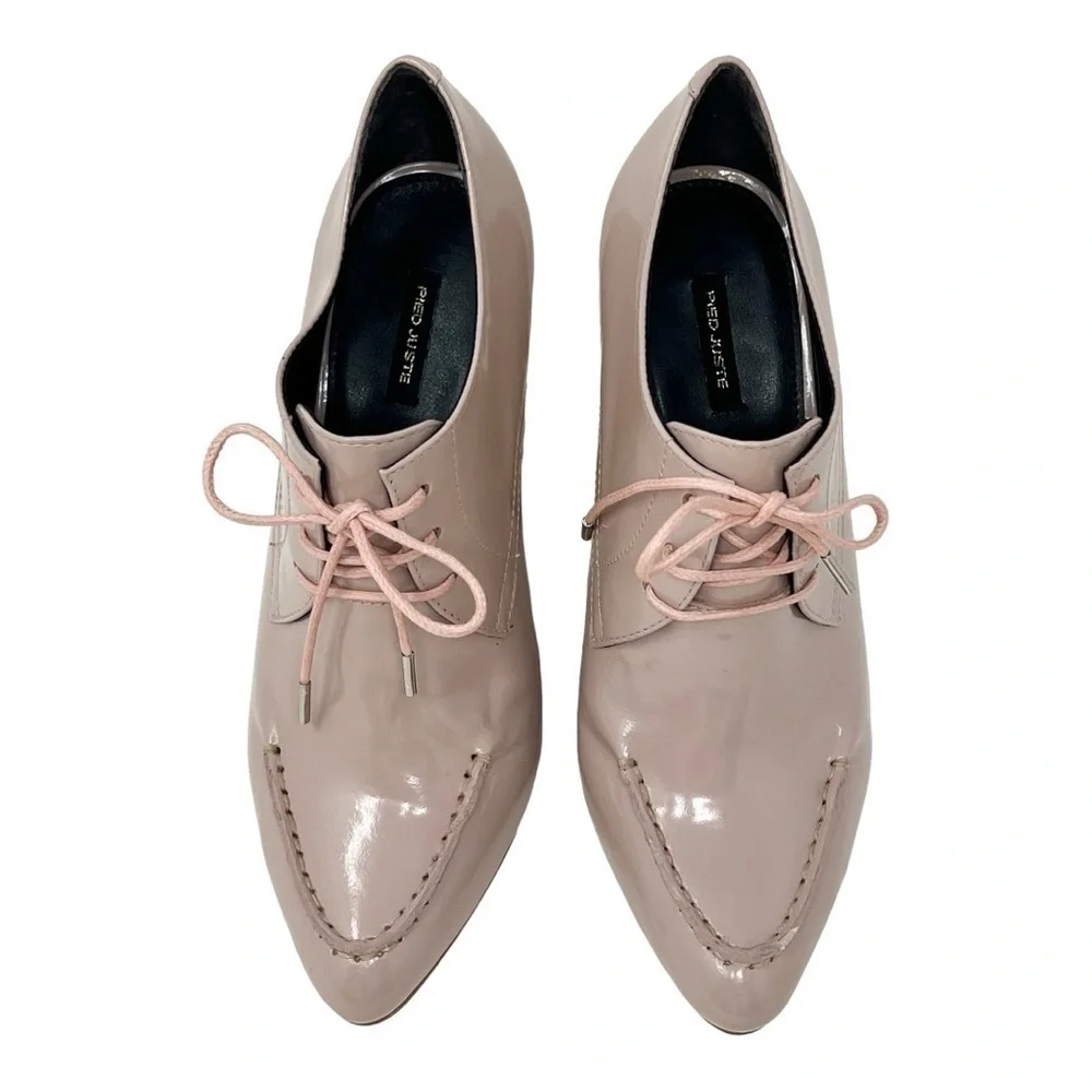 Anthropologie Pied Juste Tipo Pale Pink Lace Up Heels Sz 36
